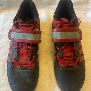 Adidas Black and Red Athletic Shoes with Velcro Strap